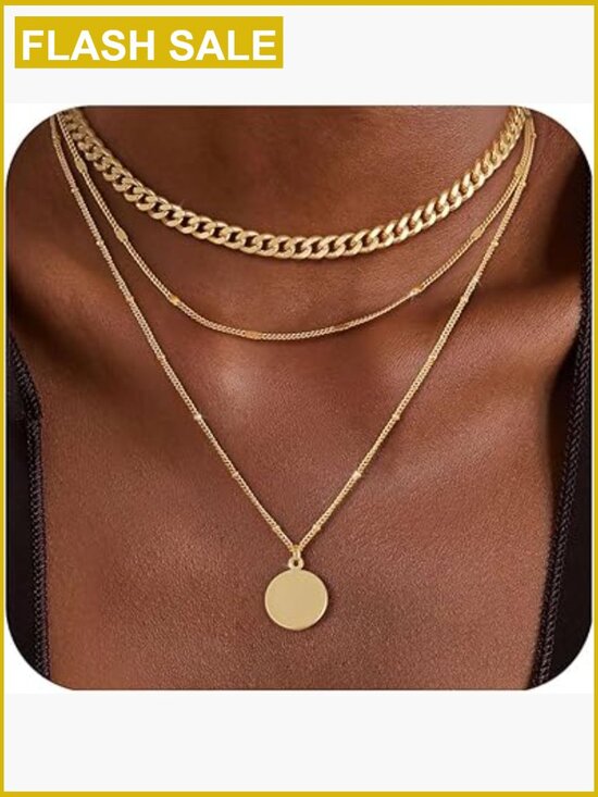 Jewelry - Layered Dainty Choker Chain Necklace Set 14K Gold Plated Trendy Jewelry Gift